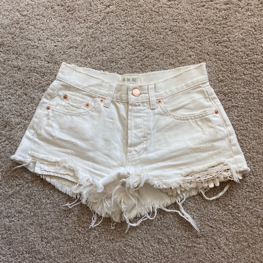 Free people cream shorts